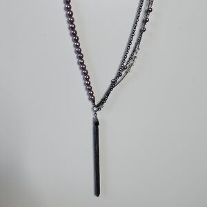 Elegant Purple and Silver Necklace